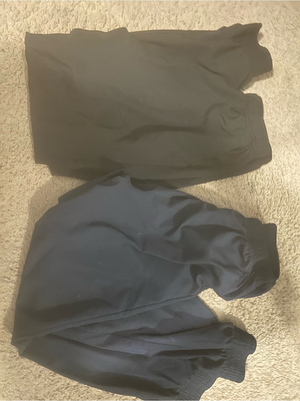 Two pairs boys athletic pants- Black and Navy